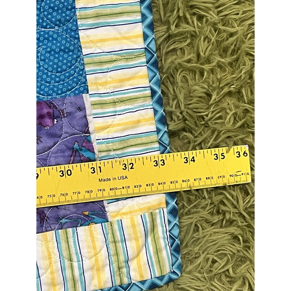 VTG Delta Quilters Guild Quilted Baby Blanket Handmade 1980's Patchwork - Picture 4 of 5